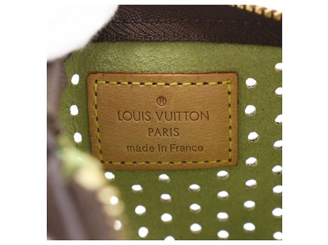 Pochette Louis Vuitton Pochette Plat Marrone Verde chiaro Monogramma - vista 13