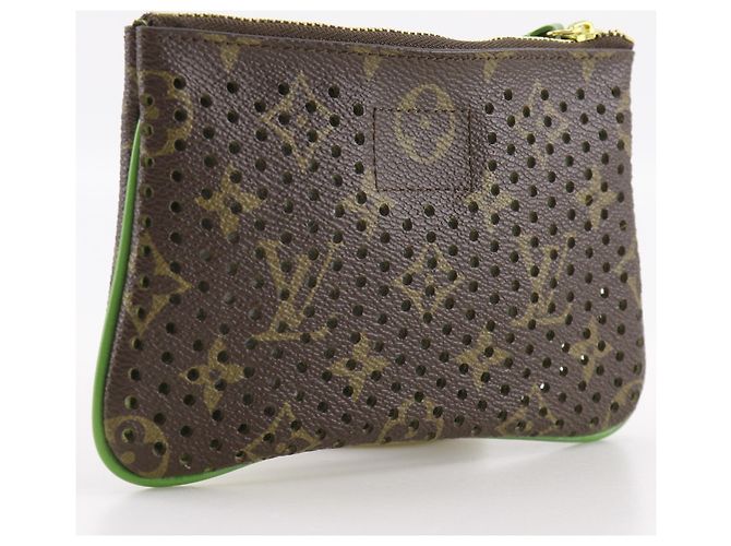 Pochette Louis Vuitton Pochette Plat Marrone Verde chiaro Monogramma - vista 3