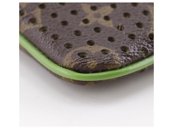 Pochette Louis Vuitton Pochette Plat Marrone Verde chiaro Monogramma - vista 4