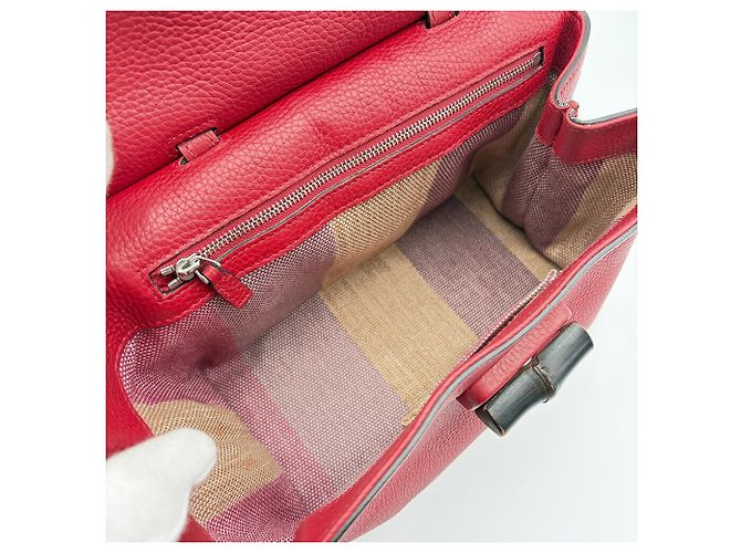 Borsa Gucci Bamboo Daily in pelle rossa Rosso - vista 15