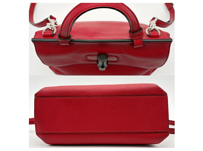 Borsa Gucci Bamboo Daily in pelle rossa Rosso - vista 5