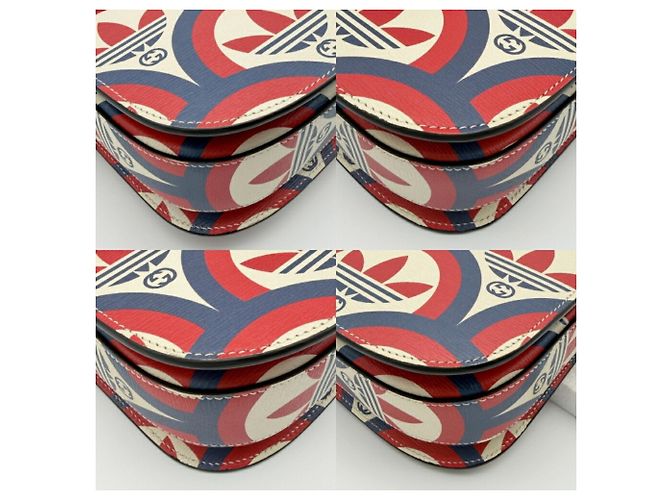 Borsa a tracolla in pelle Gucci Horsebit Rosso Crudo Blu navy - vista 10