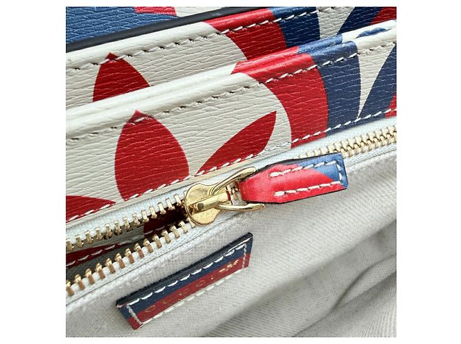 Borsa a tracolla in pelle Gucci Horsebit Rosso Crudo Blu navy - vista 17