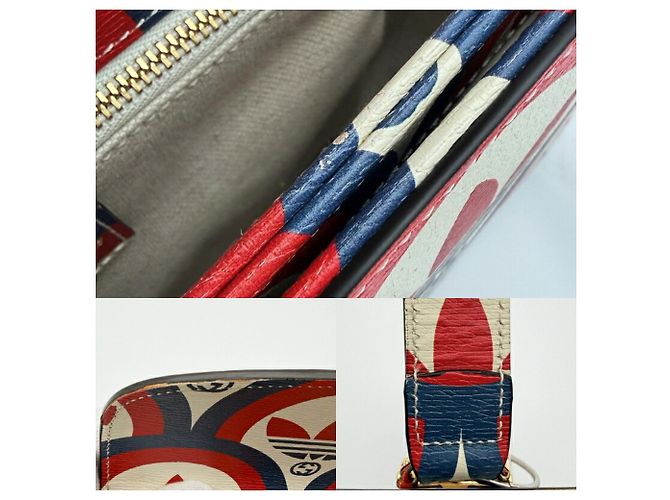Borsa a tracolla in pelle Gucci Horsebit Rosso Crudo Blu navy - vista 18