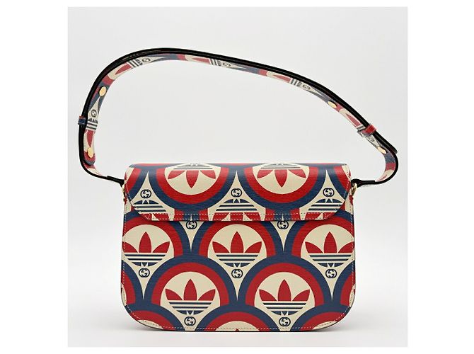 Borsa a tracolla in pelle Gucci Horsebit Rosso Crudo Blu navy - vista 3