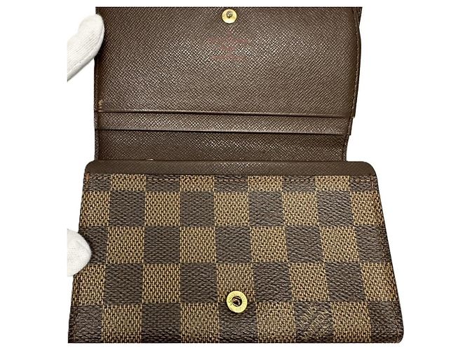 Louis Vuitton Damier Bi-fold Wallet Braun Damier ebene - Ansicht 3