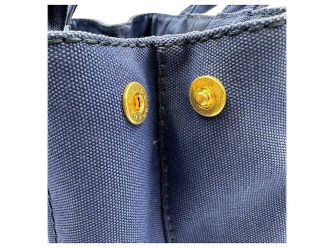 Borsa a mano Prada Canapa blu in tela - vista 11