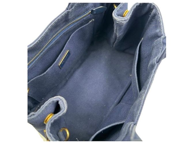 Borsa a mano Prada Canapa blu in tela - vista 12