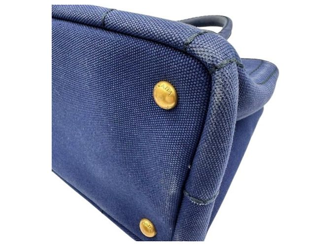 Borsa a mano Prada Canapa blu in tela - vista 13