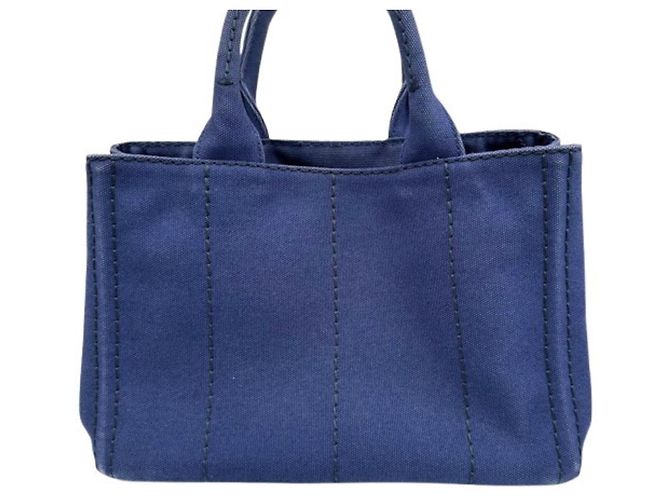 Borsa a mano Prada Canapa blu in tela - vista 3