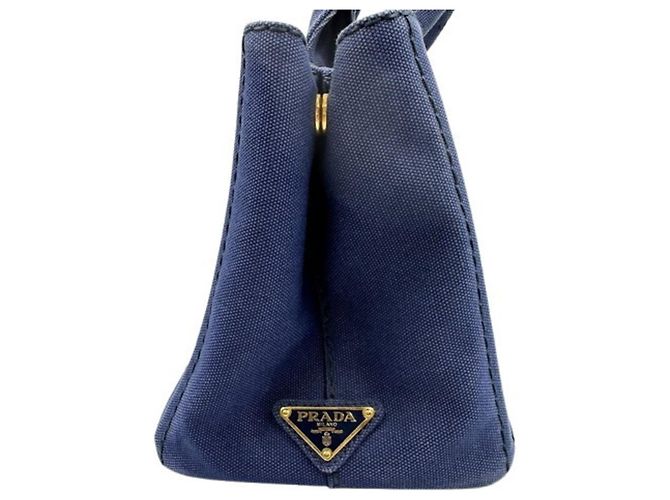 Borsa a mano Prada Canapa blu in tela - vista 4