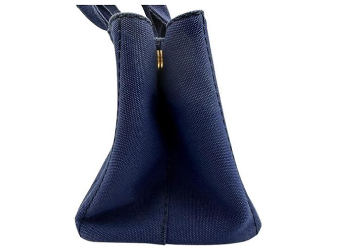 Borsa a mano Prada Canapa blu in tela - vista 5