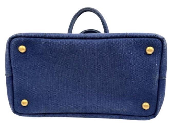Borsa a mano Prada Canapa blu in tela - vista 6