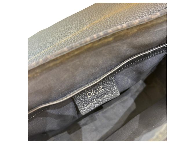 Mini bolsa mensageira Christian Dior Saddle Flap em lona Oblique e couro Azul - vista 7