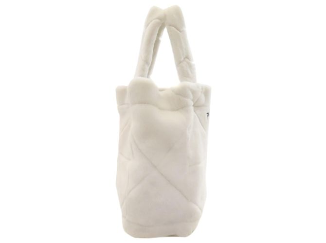 Tote Sacote de shearling acolchoado Prada Branco - vista 3