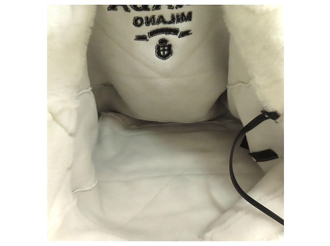 Tote Sacote de shearling acolchoado Prada Branco - vista 5