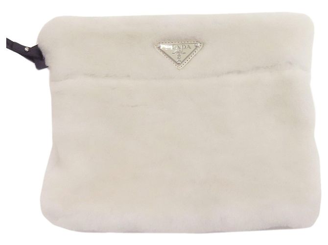 Tote Sacote de shearling acolchoado Prada Branco - vista 8