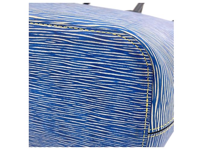 Borsa Tote Louis Vuitton Epi Denim Neverfull MM Blu - vista 13