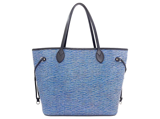 Borsa Tote Louis Vuitton Epi Denim Neverfull MM Blu - vista 2