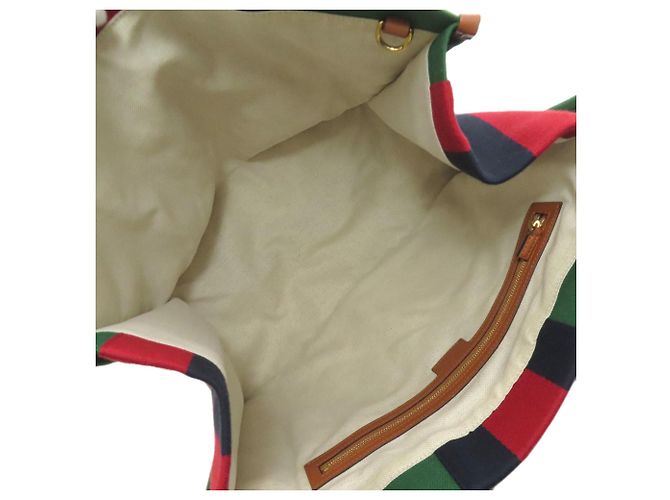 Gucci 727701 Borsa Tote 2-Way Interlocking G Marrone Rosso Verde - vista 5