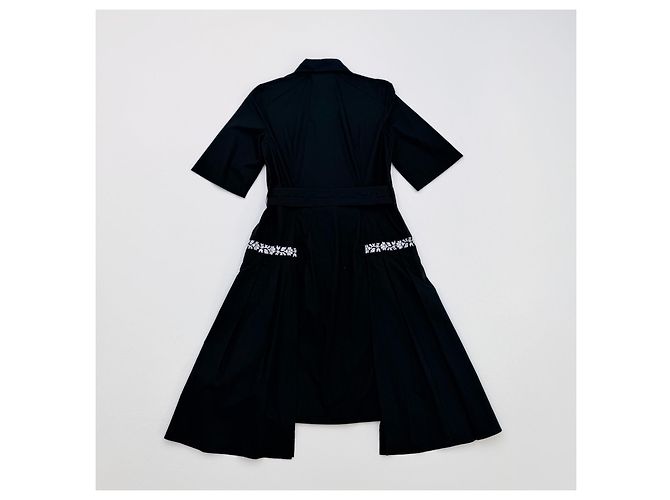 Vestido midi Suno de algodón negro bordado Azul - vista 6