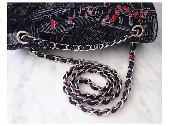 Timeless Chanel Classic Tasche medium Schwarz Rot Mehrfarben - Ansicht 12