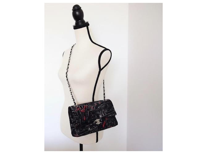 Timeless Chanel Classic Tasche medium Schwarz Rot Mehrfarben - Ansicht 15
