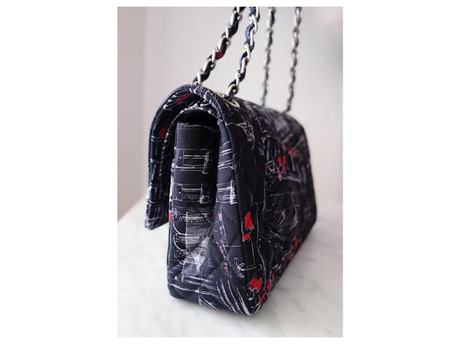 Timeless Chanel Classic Tasche medium Schwarz Rot Mehrfarben - Ansicht 3