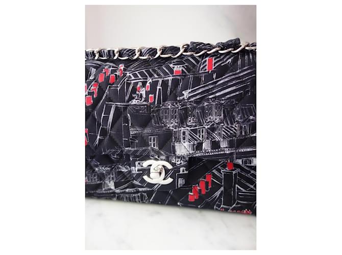 Timeless Chanel Classic Tasche medium Schwarz Rot Mehrfarben - Ansicht 8