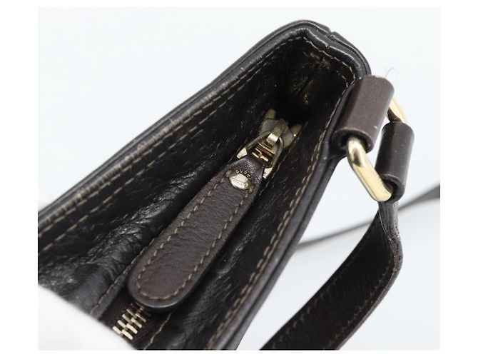 Borsa GUCCI GG Canvas Guccissima in Pelle Marrone Scuro Oro 201538 Auth 190855 D'oro - vista 10