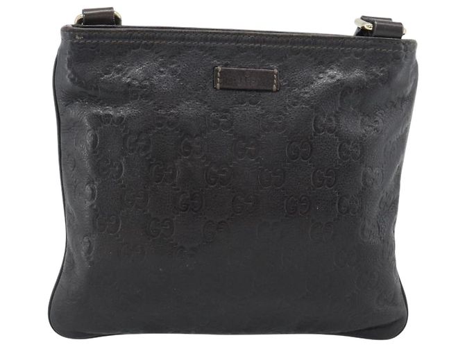Borsa GUCCI GG Canvas Guccissima in Pelle Marrone Scuro Oro 201538 Auth 190855 D'oro - vista 13