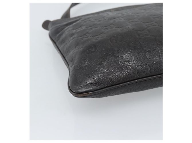 Borsa GUCCI GG Canvas Guccissima in Pelle Marrone Scuro Oro 201538 Auth 190855 D'oro - vista 14