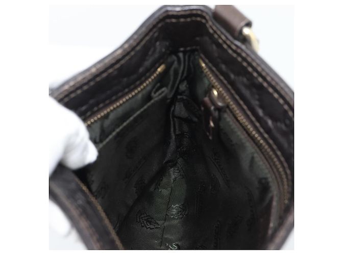 Borsa GUCCI GG Canvas Guccissima in Pelle Marrone Scuro Oro 201538 Auth 190855 D'oro - vista 19