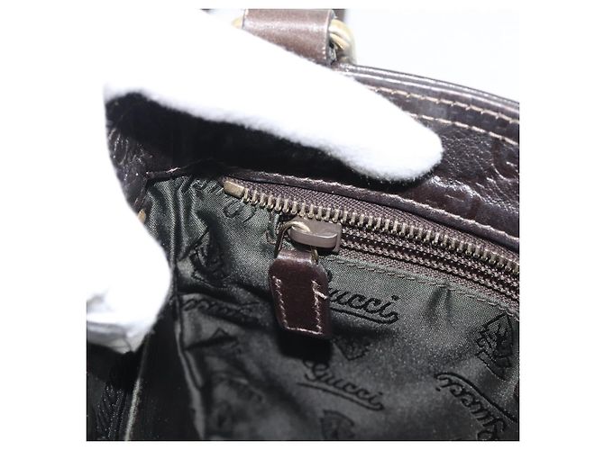 Borsa GUCCI GG Canvas Guccissima in Pelle Marrone Scuro Oro 201538 Auth 190855 D'oro - vista 20