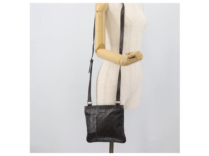 Borsa GUCCI GG Canvas Guccissima in Pelle Marrone Scuro Oro 201538 Auth 190855 D'oro - vista 22