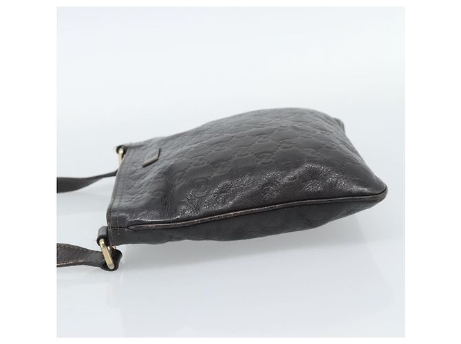 Borsa GUCCI GG Canvas Guccissima in Pelle Marrone Scuro Oro 201538 Auth 190855 D'oro - vista 3