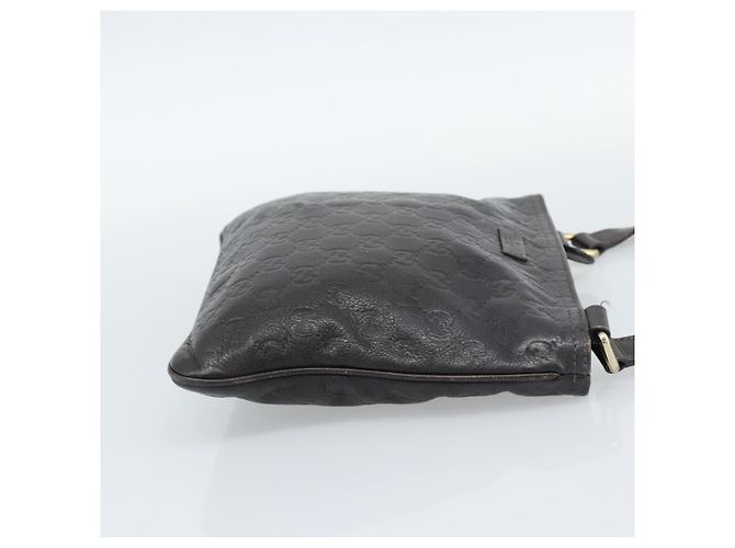 Borsa GUCCI GG Canvas Guccissima in Pelle Marrone Scuro Oro 201538 Auth 190855 D'oro - vista 4