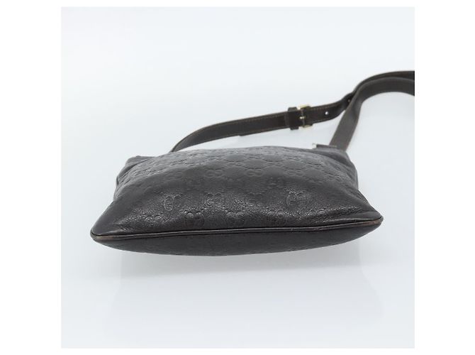 Borsa GUCCI GG Canvas Guccissima in Pelle Marrone Scuro Oro 201538 Auth 190855 D'oro - vista 5