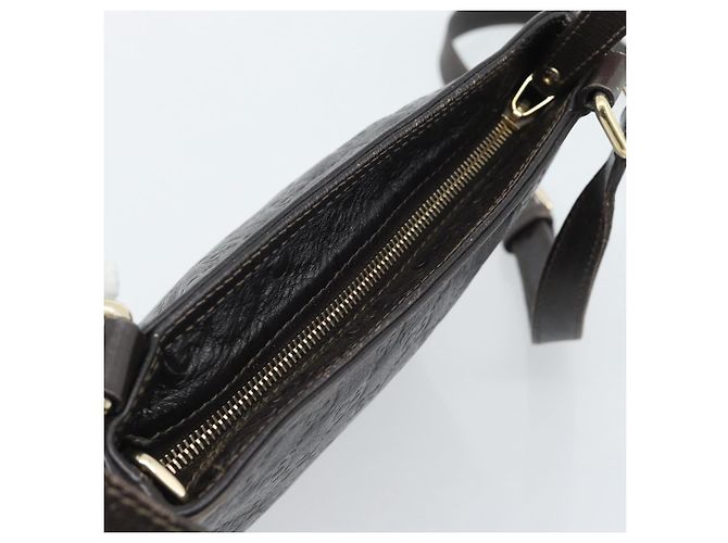 Borsa GUCCI GG Canvas Guccissima in Pelle Marrone Scuro Oro 201538 Auth 190855 D'oro - vista 6
