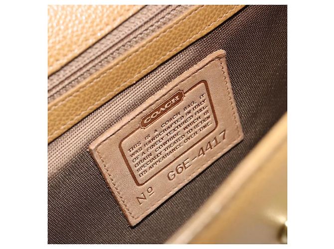Borsa Coach in Pelle 2way Marrone Oro Auth gh2221 D'oro - vista 11