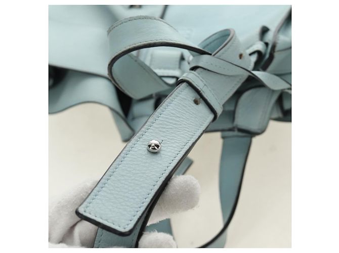 Borsa a mano LOEWE Hammock in pelle 2way Light Blue Silver Auth 190453A Argento Blu chiaro - vista 10