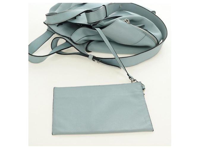 Borsa a mano LOEWE Hammock in pelle 2way Light Blue Silver Auth 190453A Argento Blu chiaro - vista 22