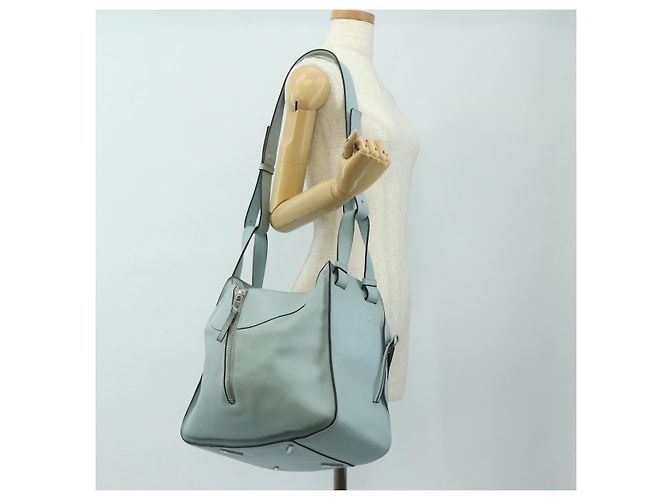 Borsa a mano LOEWE Hammock in pelle 2way Light Blue Silver Auth 190453A Argento Blu chiaro - vista 28
