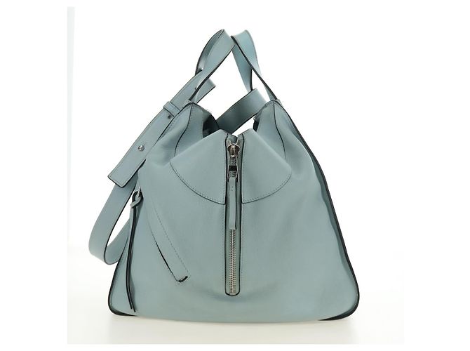 Borsa a mano LOEWE Hammock in pelle 2way Light Blue Silver Auth 190453A Argento Blu chiaro - vista 3