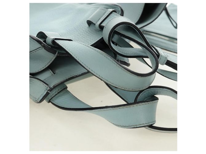 Borsa a mano LOEWE Hammock in pelle 2way Light Blue Silver Auth 190453A Argento Blu chiaro - vista 7