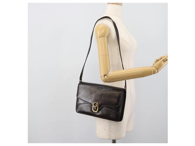 Borsa a Spalla GUCCI in Pelle Marrone Oro Auth mr2650 D'oro - vista 26