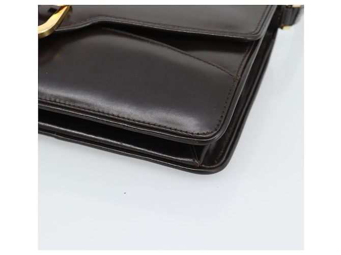 Borsa a Spalla GUCCI in Pelle Marrone Oro Auth mr2650 D'oro - vista 9