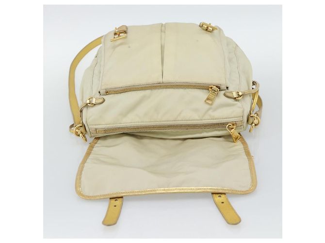 Borsa a Spalla PRADA Nylon Oro Autentica mr2696 D'oro - vista 10