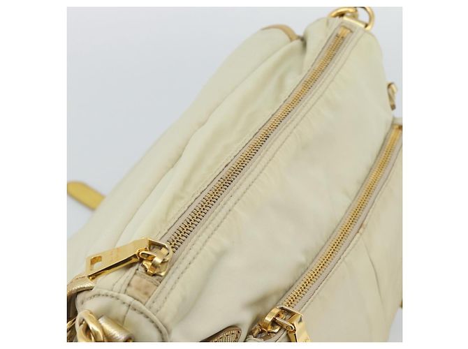 Borsa a Spalla PRADA Nylon Oro Autentica mr2696 D'oro - vista 20