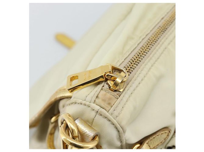 Borsa a Spalla PRADA Nylon Oro Autentica mr2696 D'oro - vista 21